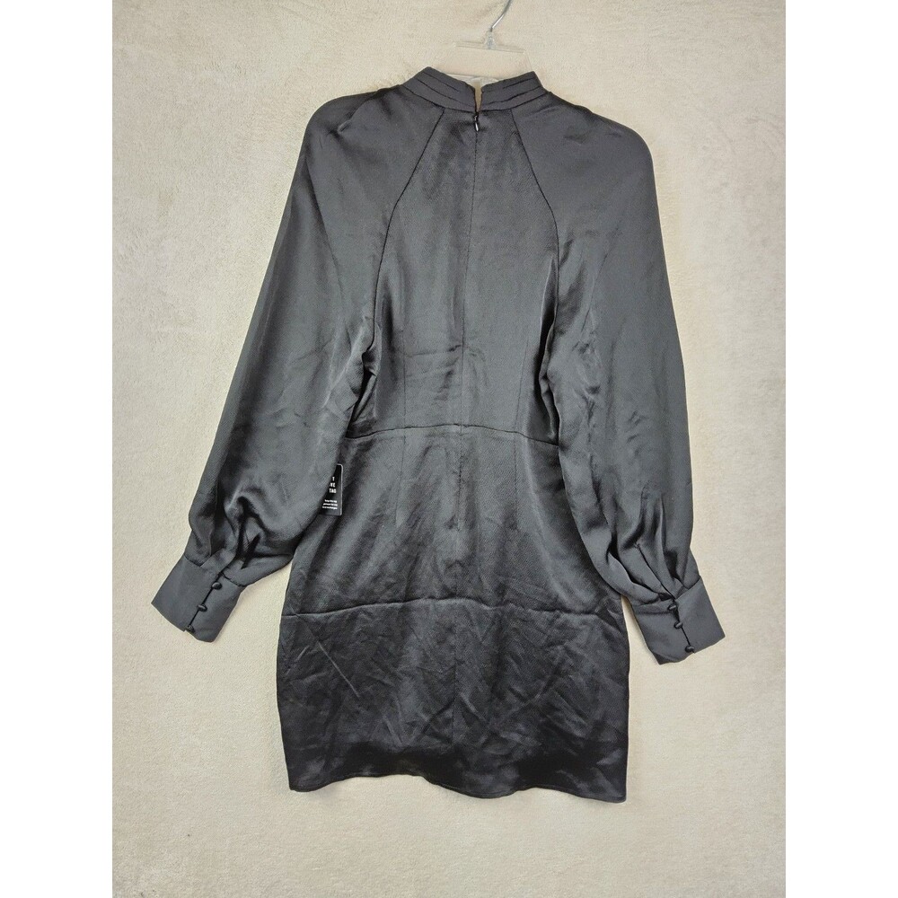 Express Women's Long Sleeve High Neck Goth Black Dress Size M - Picture 2 of 5
